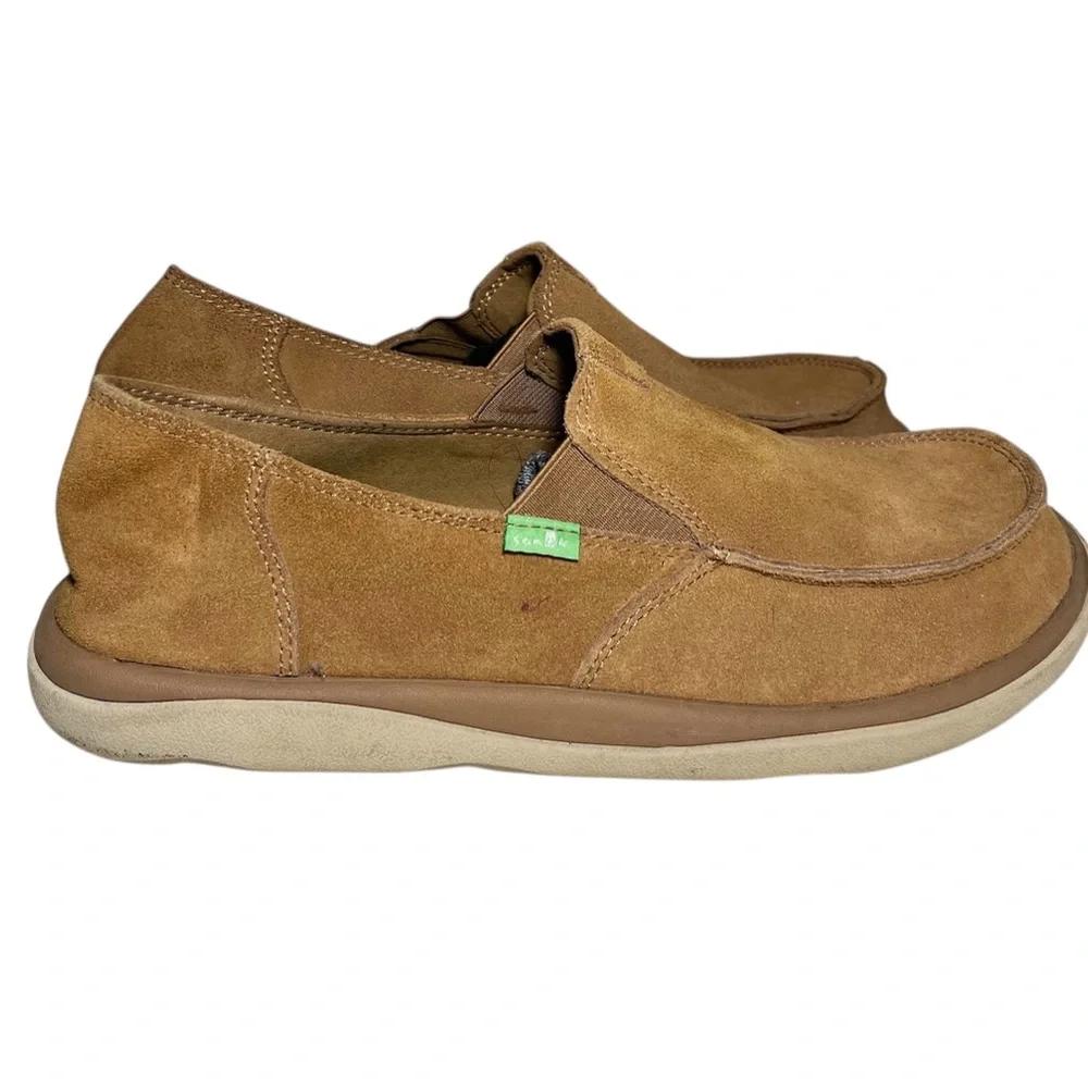 Sanuk Brown Suede Slip-On Loafers